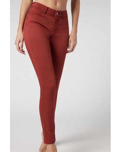 Calzedonia Denim Push-up And Jeans in Red - Lyst