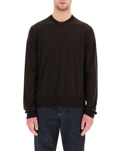 Bottega Veneta Crewneck Wool Sweater in Brown for Men - Lyst
