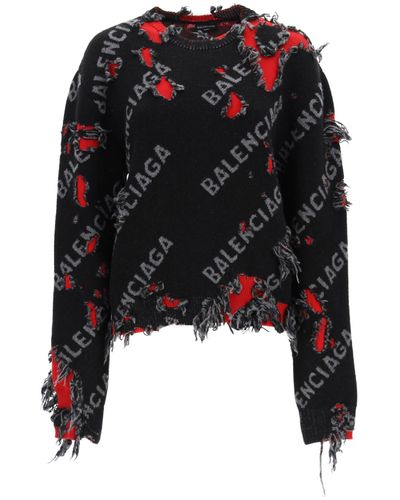 balenciaga shredded sweater