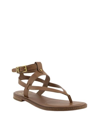 Michael Kors Pearson Leather Sandal in Camel (Brown) - Lyst