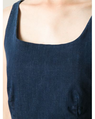 Armani Jeans Sleeveless Denim Dress in Blue - Lyst