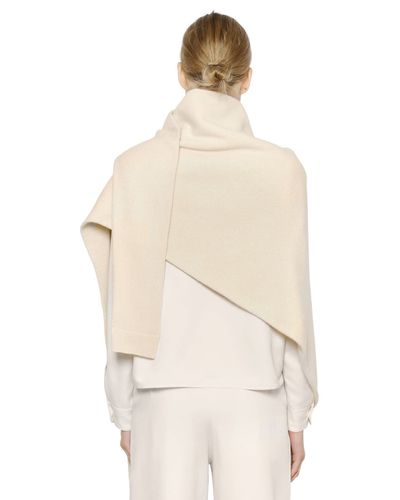Christophe Lemaire Asymmetrical Yak Wool Scarf With Sleeves in Ivory  (White) - Lyst