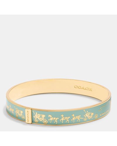COACH Horse And Carriage Enamel Bangle in Metallic - Lyst