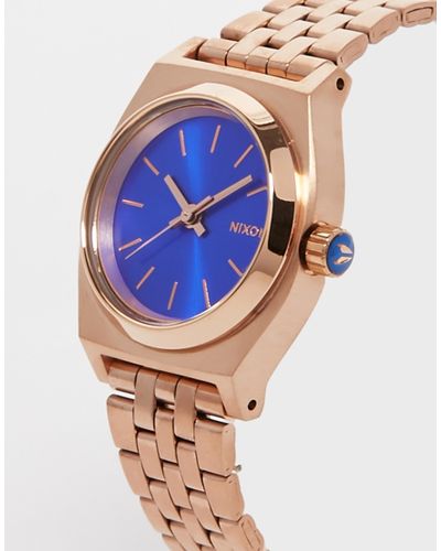 nixon gold and blue watch