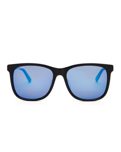 Gucci Gg 0078 S Black Wayfarer Sunglasses In Blue For Men Lyst