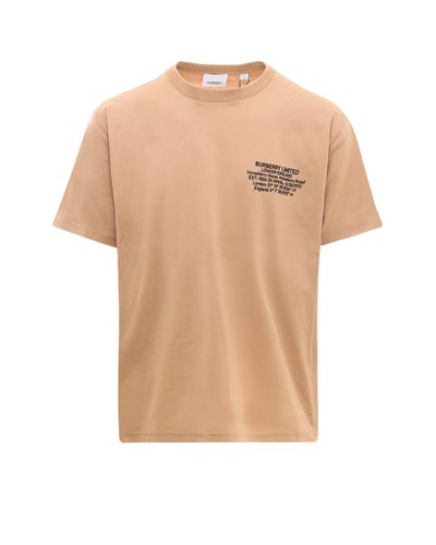 Burberry Cotton T-shirt in Beige (Natural) for Men - Lyst