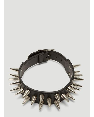 Gucci Leather Spiked Choker in Black - Lyst
