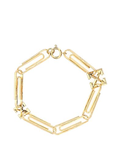 Off-White c/o Virgil Abloh Metal Paperclip Bracelet Donna in Gold