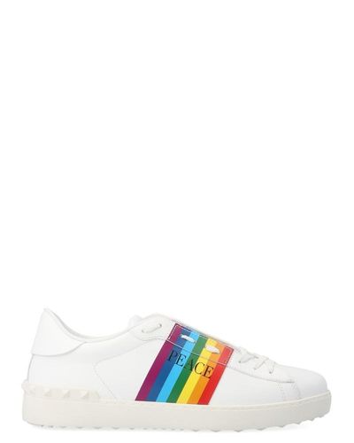 Valentino Leather Valentino Garavani Open Rainbow Low Top Sneakers 