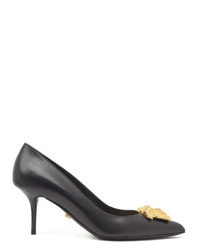 versace gold medusa pumps