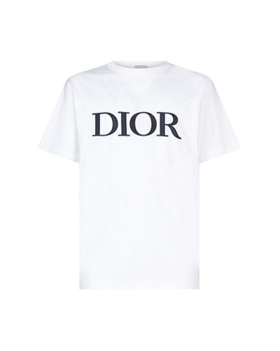 Dior Cotton Logo Print T-shirt in White for Men - Lyst