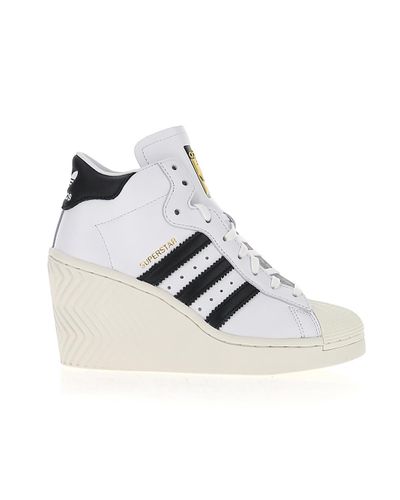 adidas Originals Leather Superstar Ellure Wedged Sneakers in White - Lyst