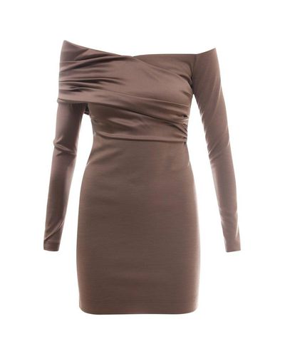 Off-shoulder Draped Jersey Dress 