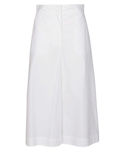 MSGM Cotton Wide-leg Culottes in White - Lyst