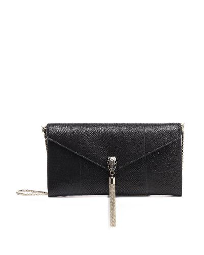 BVLGARI Leather Cocktail Clutch in Black | Lyst