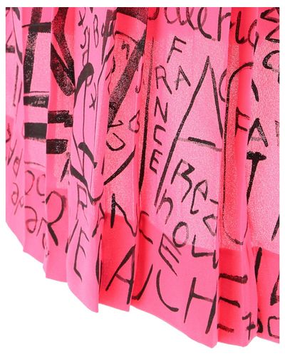 Balenciaga Synthetic Graffiti Crepe Tie-neck Dress in Pink - Lyst