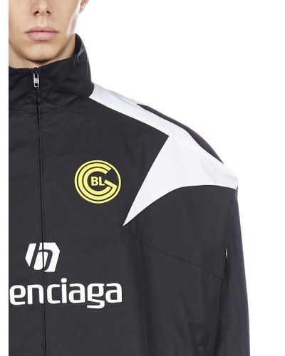 Balenciaga Cotton Soccer Track Jacket in Black for Men - Lyst