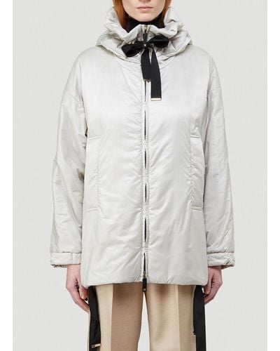 Max Mara Synthetic The Cube Greenfe Hooded Jacket in White - Lyst