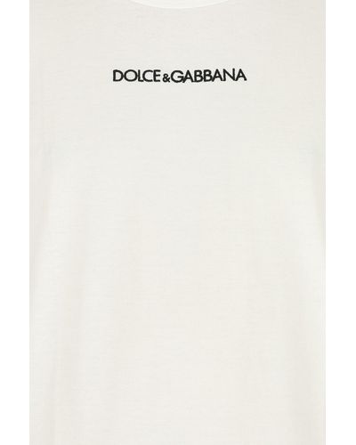 Dolce & Gabbana Cotton Logo T-shirt in White for Men | Lyst