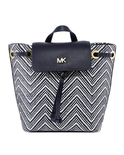 junie medium woven leather backpack