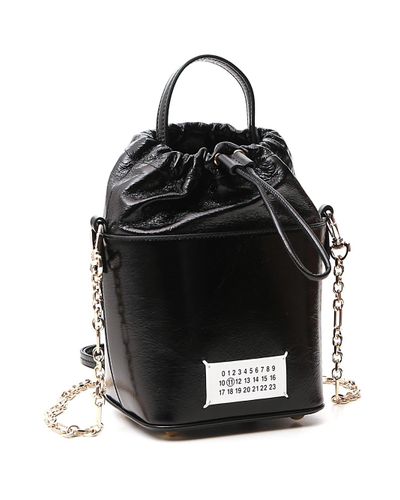 Maison Margiela Leather 5ac Bucket Bag in Black - Lyst