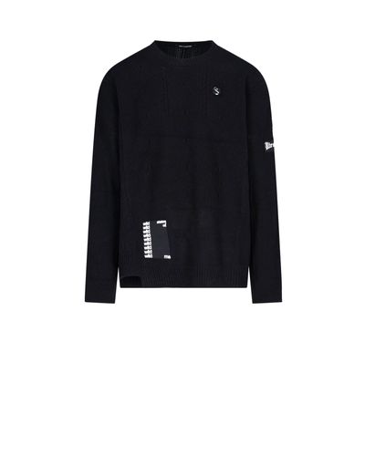 raf simons patchwork knitted jumper