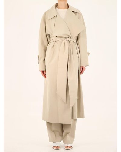 The Row Cotton Belted Trench Coat in Beige (Natural) - Lyst