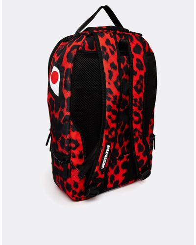 sprayground red shark backpack