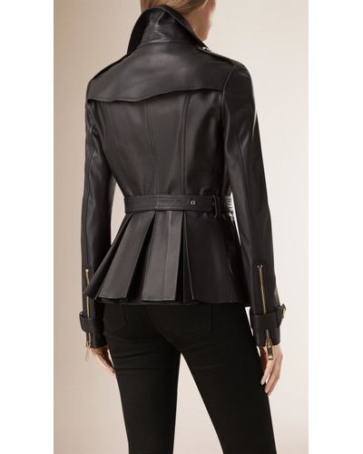 pleated leather jacket