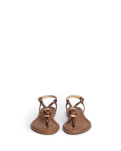 Michael Kors 'holly' Leather Rope Sandals in Black - Lyst