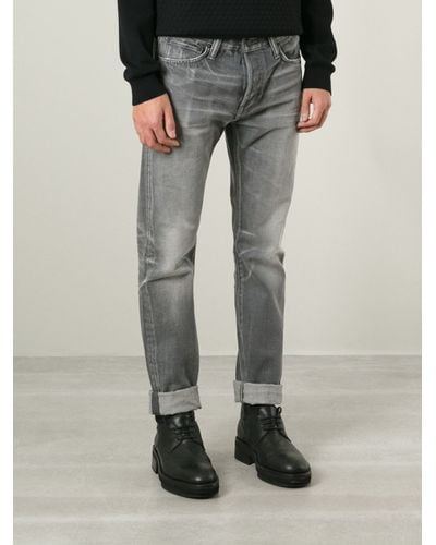 gray stone washed jeans