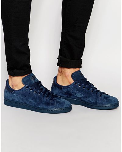 adidas Originals Stan Smith Suede Trainers in Blue for Men - Lyst