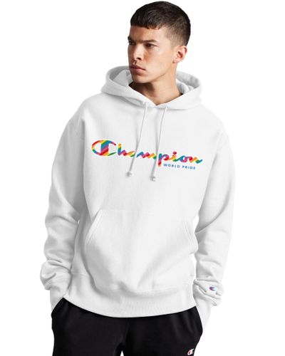 Champion Fleece Exclusive Life® Reverse Weave® Pride Pullover Hoodie,  Rainbow Logo in White for Men | Lyst