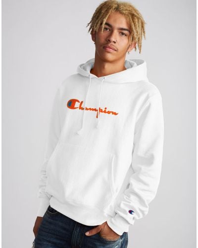 champion neon orange hoodie