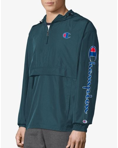 champion packable jacket vertical logo