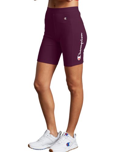 champion athletics purple shorts