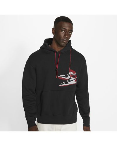 Nike Fleece Jumpman Holiday Hoodie in Black/Red/White (Black) for 