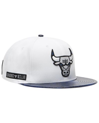 Ktz Leather Chicago Bulls Nba Retro 11 Snapback Cap In White Navy White For Men Lyst