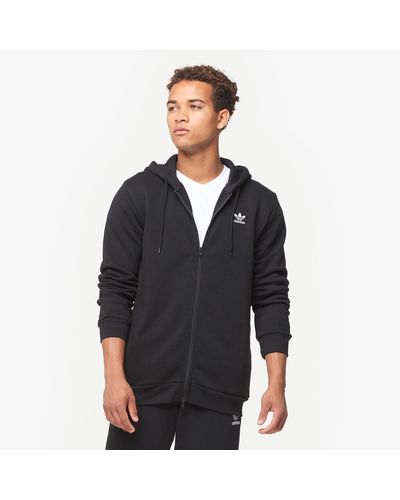 adidas originals mens classic trefoil full zip hoodie black