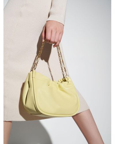 Charles & Keith Solange Double Chain Handle Slouchy Bag - Lyst