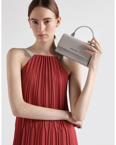 metal top handle long wallet