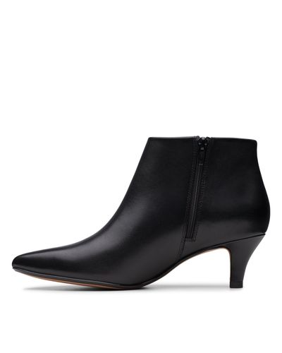 Clarks Linvale Sea Leather Booties in Black Leather (Black) - Lyst