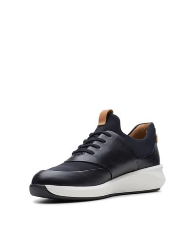 Clarks Un Rio Lace Womens Sports Trainers in Black Leather (Black) | Lyst