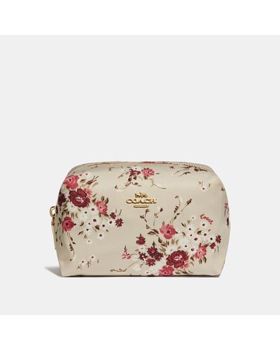 COACH Synthetic Small Boxy Cosmetic Case With Floral Bundle Print 