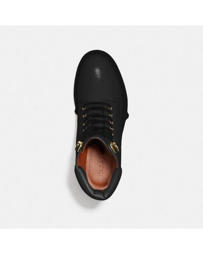 coach lorimer coated canvas monogram combat booties