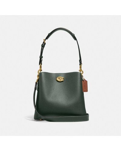 COACH Leather Willow Bucket Bag In Colorblock in Green - Lyst