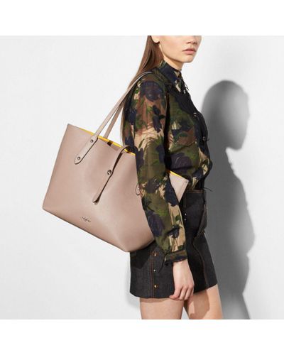 Coach leather market tote bag new arrivals