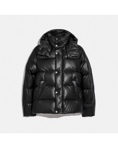 coach leather puffer