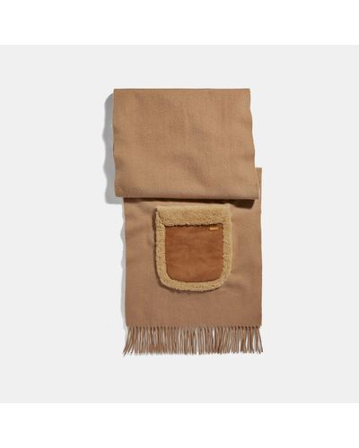 coach oversized muffler with pockets