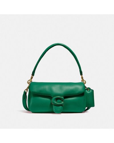 COACH Leather Pillow Tabby Shoulder Bag 26 in Brass/Green (Green) | Lyst